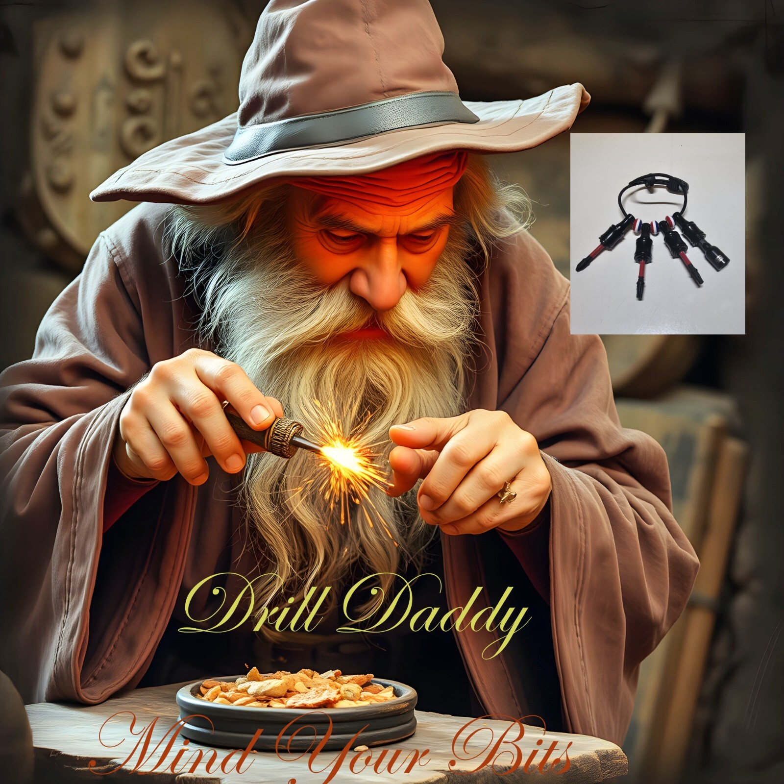 Great Gift for the DIY'er. Drill Daddy Driver Bit Holder with 4 drive bits