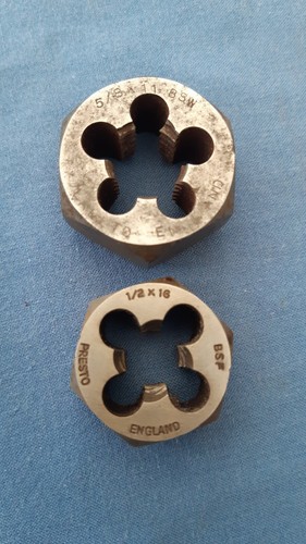 Presto 1/2"" x 16 BSF & A 5/8"" x 11 BSW WHITWORTH HSS SECHSKANT-DIE-MUTTER Gewinde