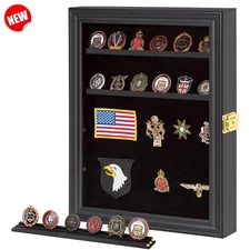 Medals Display Case Shadow Box for Protect Military Medals, Pins, Badges, Ribbon