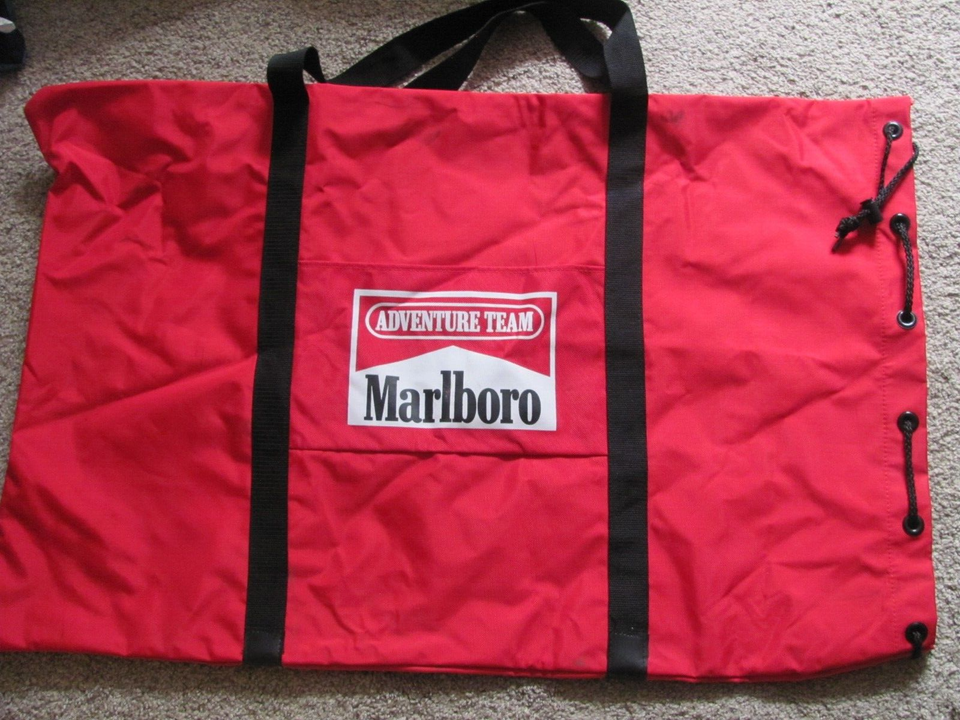 Marlboro Adventure Team Large Red Duffle Bag Cinch Sack Gym Bag eBay