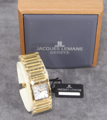 JACQUES LEMANS GENEVE G-210K Gold Plated 25mm WATCH, Sapphire Crystal NEW IB!
