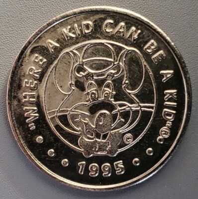 1995 Chuck E Cheese Large ® Type 3 Nickel Token ++ XF 316N Nickel