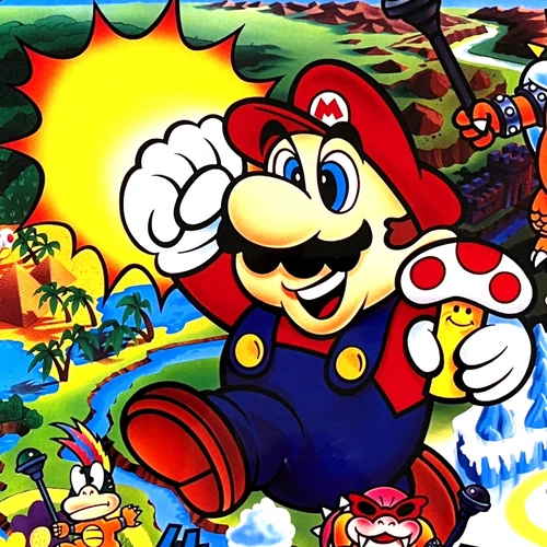 Gottlieb Super Mario Bros Mushroom World Pinball Machine Backglass Translite NOS