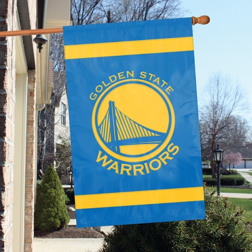 GOLDEN STATE WARRIORS APPLIQUE BANNER HOUSE FLAG OUTDOOR 44" X 28" OVERSIZED  - Picture 1 of 2