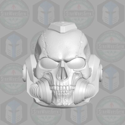 Space Marine v5 Chaplain custom head for 1:6 1:10 1:12 1:18 Sci-Fi action figure
