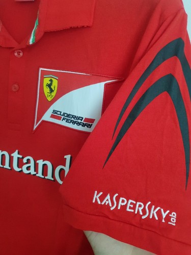 MENS POLO PUMA Scuderia Ferrari shirt race car Red Santander Kaspersky Size M Me - Picture 4 of 6