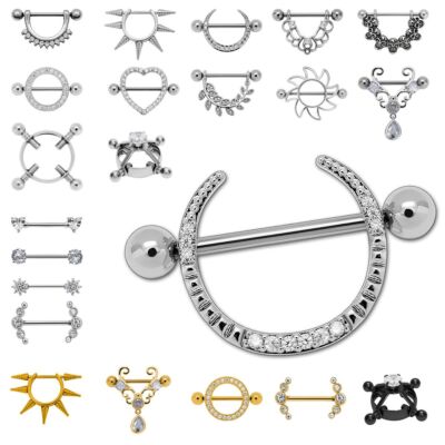 Brustwarzenpiercing Edelstahl Brustpiercing Septum Strass Nippelpiercing Schild