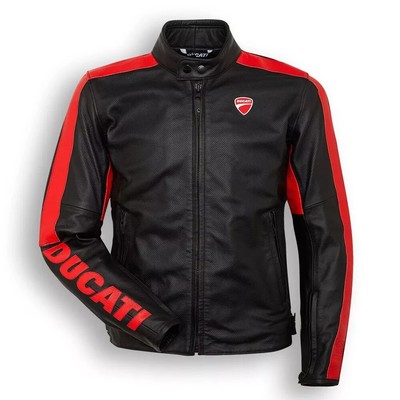 2025 MotoGP Ducati Corse Black Motorcycle Leather Racing Jacket Men Riders Ce