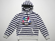 Polo Ralph Lauren Hoodie Crossed Flags Striped 1987 Anniversary 90s Vintage XS