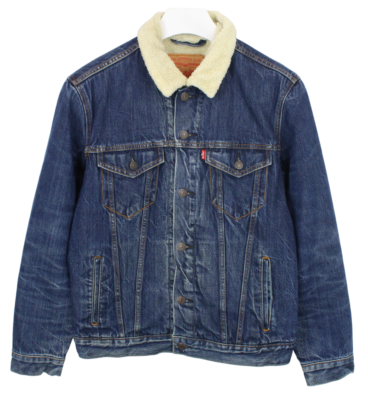 Levi's Jacke Herren M Sherpa Innenfutter Polohemd Fade Effekt