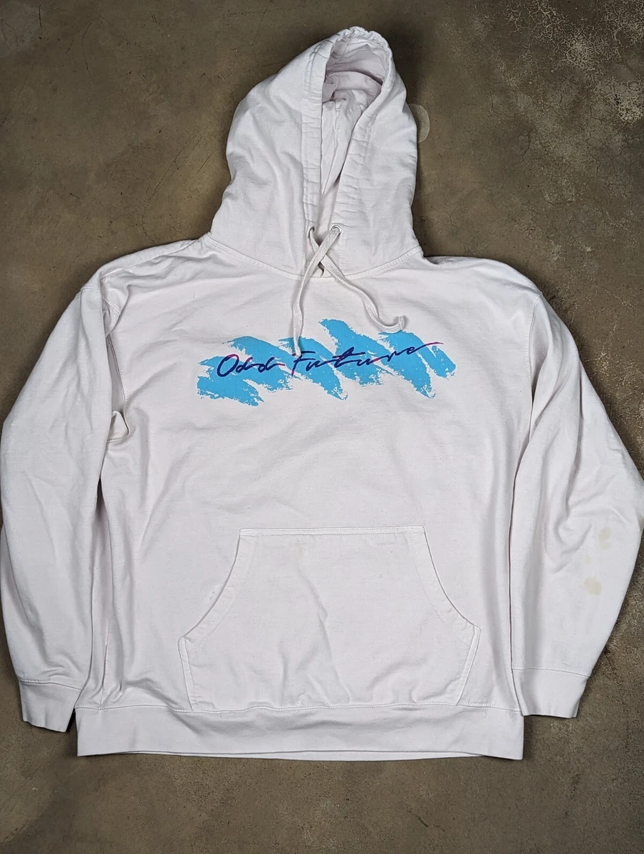 Odd Future 90s Style Hoodie XL White Pullover Long Sleeve small light stains