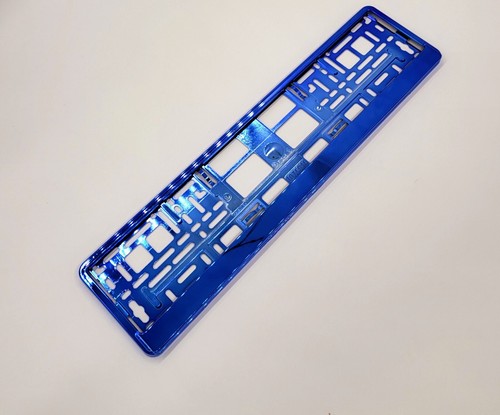 2 Pièce Plaque Bleu - Chrome Porte-Plaque pour Audi Ford VW Kia - Bild 7 von 24