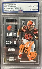 2017 Contenders Optic Myles Garrett Signed Autographed Rookie Ticket Card Psa 10