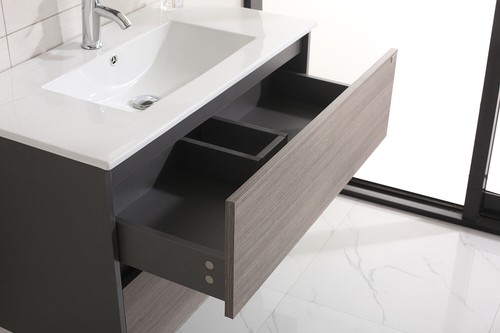 24" / 36" Wall Mounted Bathroom Vanity MDF Cabinet w/ Resin Sink Faucet Mirror - Picture 19 of 24