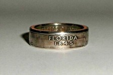 "Sealed" FLORIDA US STATE QUARTER handmade coin ring or pendant size 4-14
