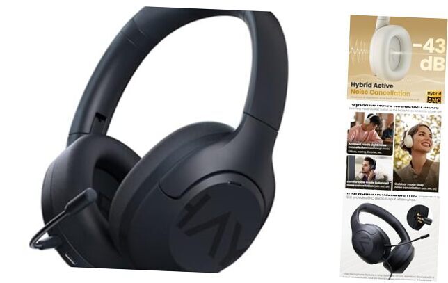 S30 Hybrid Active Noise Cancelling Headphones - Over Ear Standard Blue