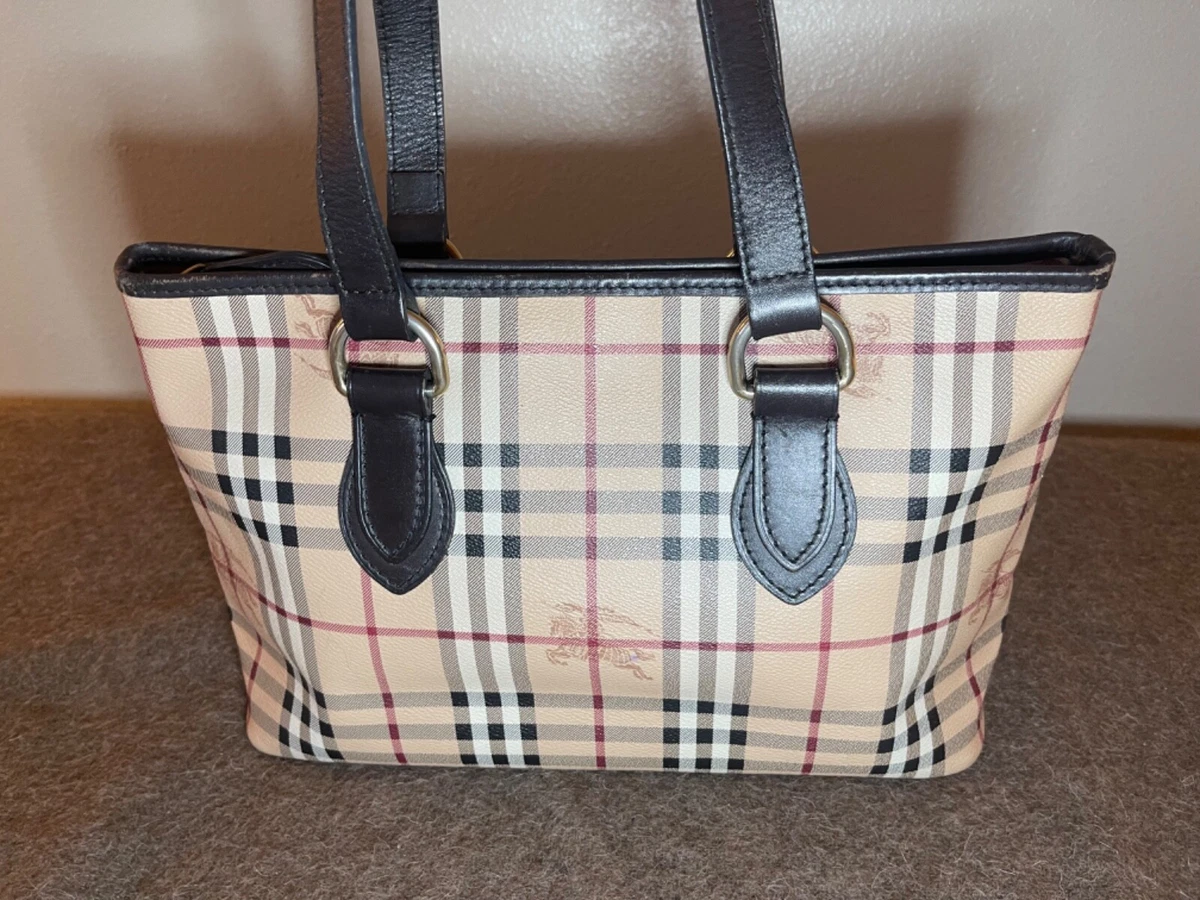 BURBERRY Haymarket Check PVC Tote Shoulder Bag