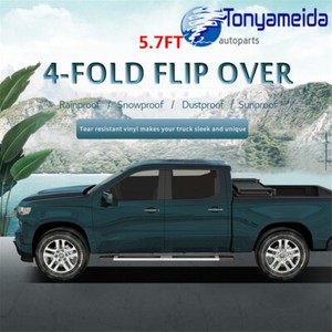 Short Bed 4 Fold Soft Vinyl Tonneau Cover For Dodge Ram 2009 2018 5 7ft 68 4 Ebay