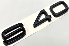 BLACK S40 FIT VOLVO S40 REAR TRUNK NAMEPLATE EMBLEM BADGE LETTERS NUMBER