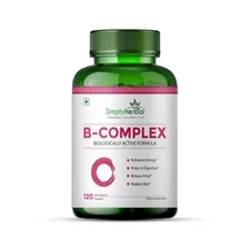 Simply Herbal Vit B Complex Hair Growth Metabolism Brain Function (120 Capsules)