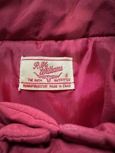 RM Williams 8 Puffer Vest Quilted Burgundy High Neck Pockets Zip & Buttons EUC - Picture 12 of 14