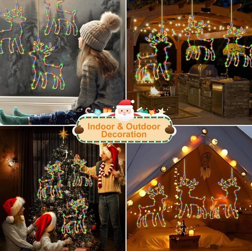 Renna di Natale Luminosa, 2pz 50 LED Luci Natale Esterno Lucine Decorative - Foto 7 di 15