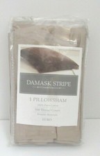 Charter Club Damask Stripe 500 Thread Count Taupe Pima Cotton Pillow Sham