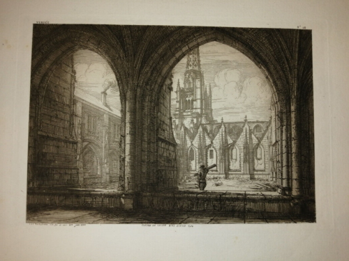 GRAVURE VENDEE OCTAVE DE ROCHEBRUNE CLOITRE DE LUCON AU 16EME SIECLE 1860 - Afbeelding 1 van 1
