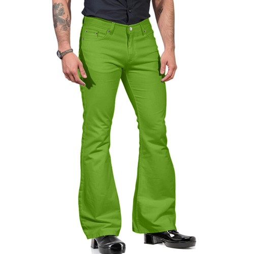 Men's Stretch Bell Bottoms Relaxed Fit Comfort Flared Leg Pocket Suit Trousers - Picture 31 of 54