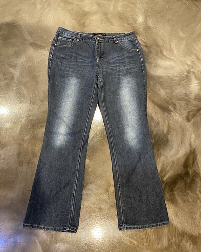 Cato Jeans Flare Legs Blue Denim Womens 