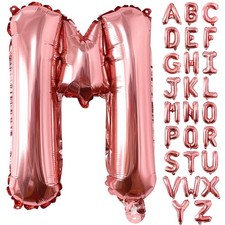 40 Inch Large Rose Gold Letter M Balloons Big Size Jumbo Mylar Foil Helium Ba...