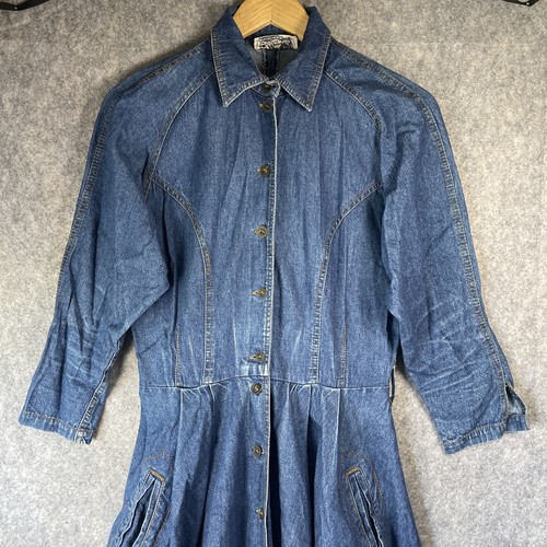 Betty Barclay Incollection Vintage Denim Fit & Flare Shirt Day Dress UK Size 12 - Picture 8 of 20