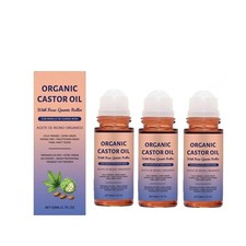 1 3pcs Organic Golden Castor Oil Roll-On with Rose Quartz for Skin,Hair Wrinkle1