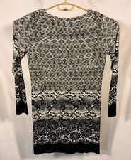 Michael Kors NEW Snake Print Floral Lace Trim Knit Dress Medium MH48VC0170