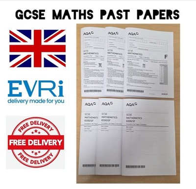 AQA 3 x Maths Past GCSE Exam Papers Foundation Booklet With Answers Year 2024