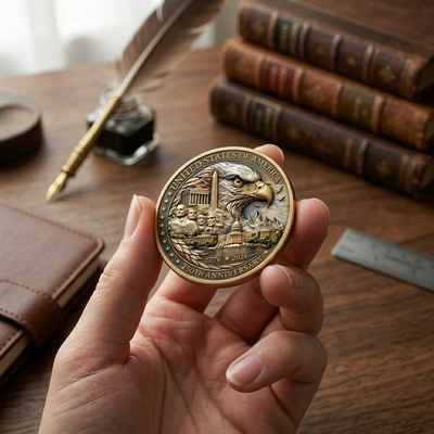 #ad #ad 2026 American 250th Anniversary Coin Landmark Eagle Collectible Challenge Coin $1.59