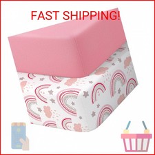 IOCCLH Baby Crib Sheets 2 Pack for Boys and Girls Fit for Standard Crib Toddler