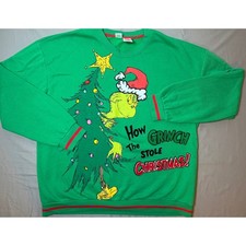 Dr Seuss The Grinch Stole Christmas Sweatshirt Green XXL Holiday