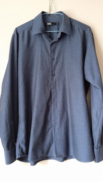 Men Karl Lagerfeld Shirt Navy Cotton 42 / XL / 50