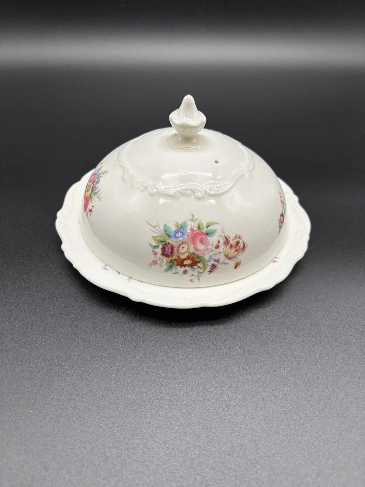 Coalport Bone China “Old Coalport” Covered Butter Dish Floral England Flowers