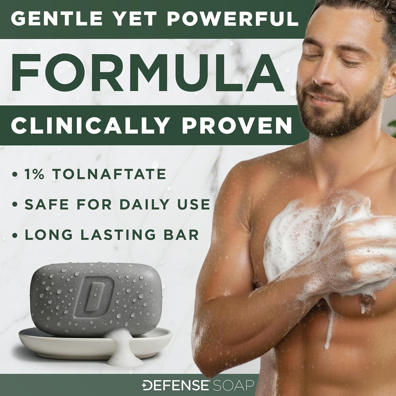 Defense Antifungal Bar Soap 5-Pack | Jock Itch, Ringworm, Athlete'S Foot, Skin F