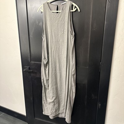 Zara Sleeveless Linen Dress Muddy Brown Size Large Basic Minimalist Lagenlook