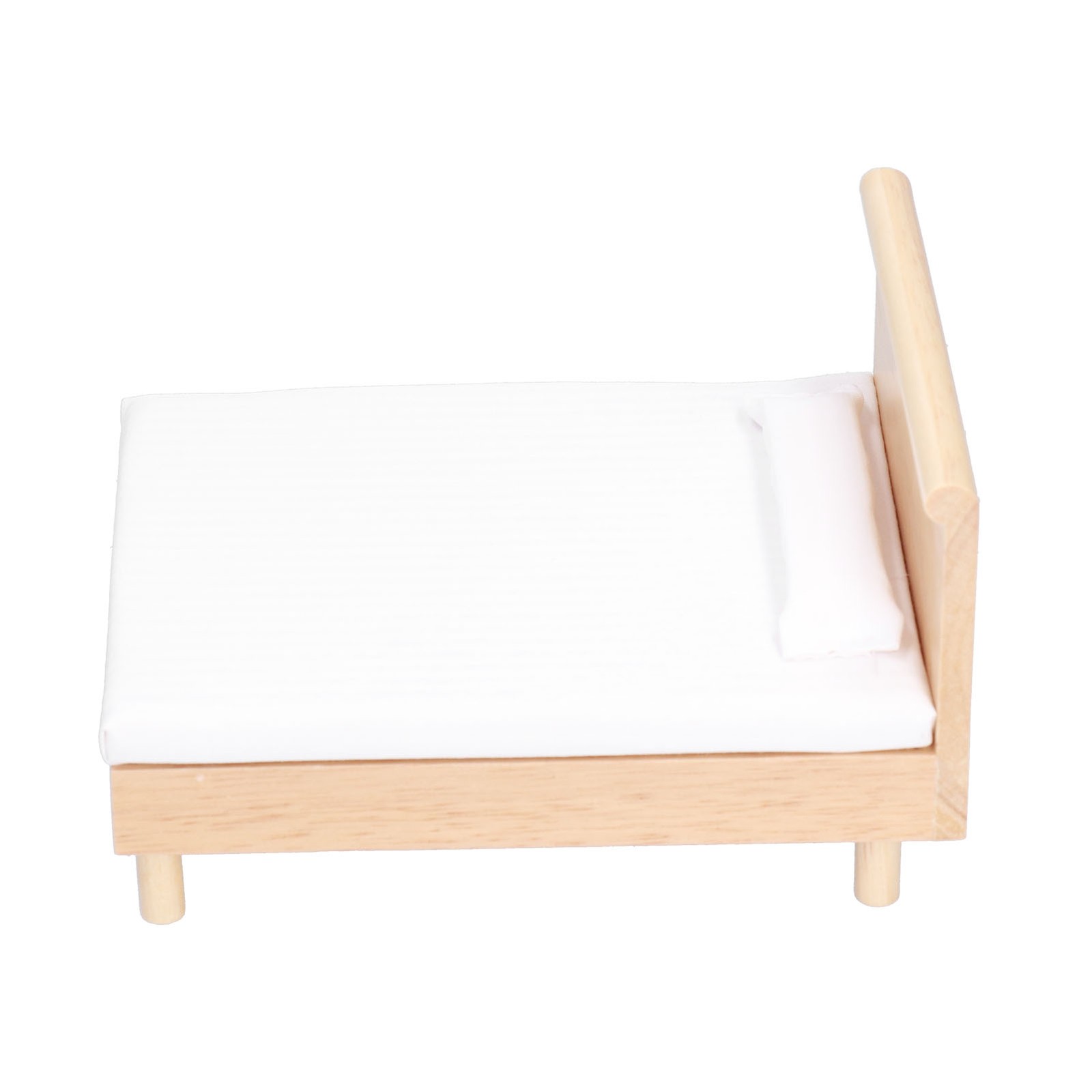 Miniature Double Bed Elegant Oak Furniture For Dollhouse Easy To Use