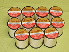 Lot of 11 Excell Thread Spools 100 Polyester WHITE  Each 200 yards New USA