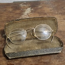 1/10 12k GF Gold Filled Eyeglasses Wire Frames INTACT VINTAGE GLASSES With Case