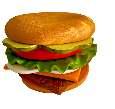 Rare VTG Wendy's Promo Ceramic Hamburger Coaster Set. Burger, Cheese, Onion +