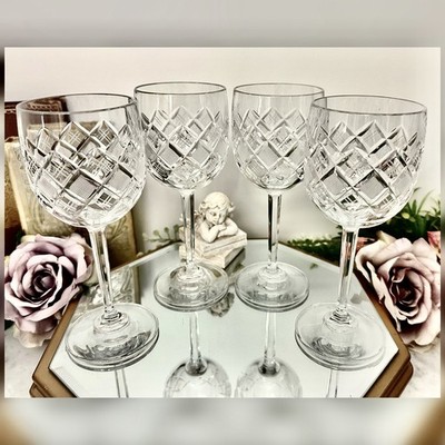 Bohemia Crystal Crystalex Cut Wine Glasses Set of 4