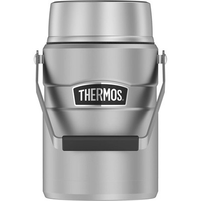 Thermos 47 oz Stainless King Big Boss Food Jar w/ 2 Inner Containers-Matte Steel