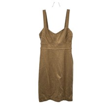 Banana Republic Womens Gold Glitter Sheath Dress Sleeveless Size 8 New
