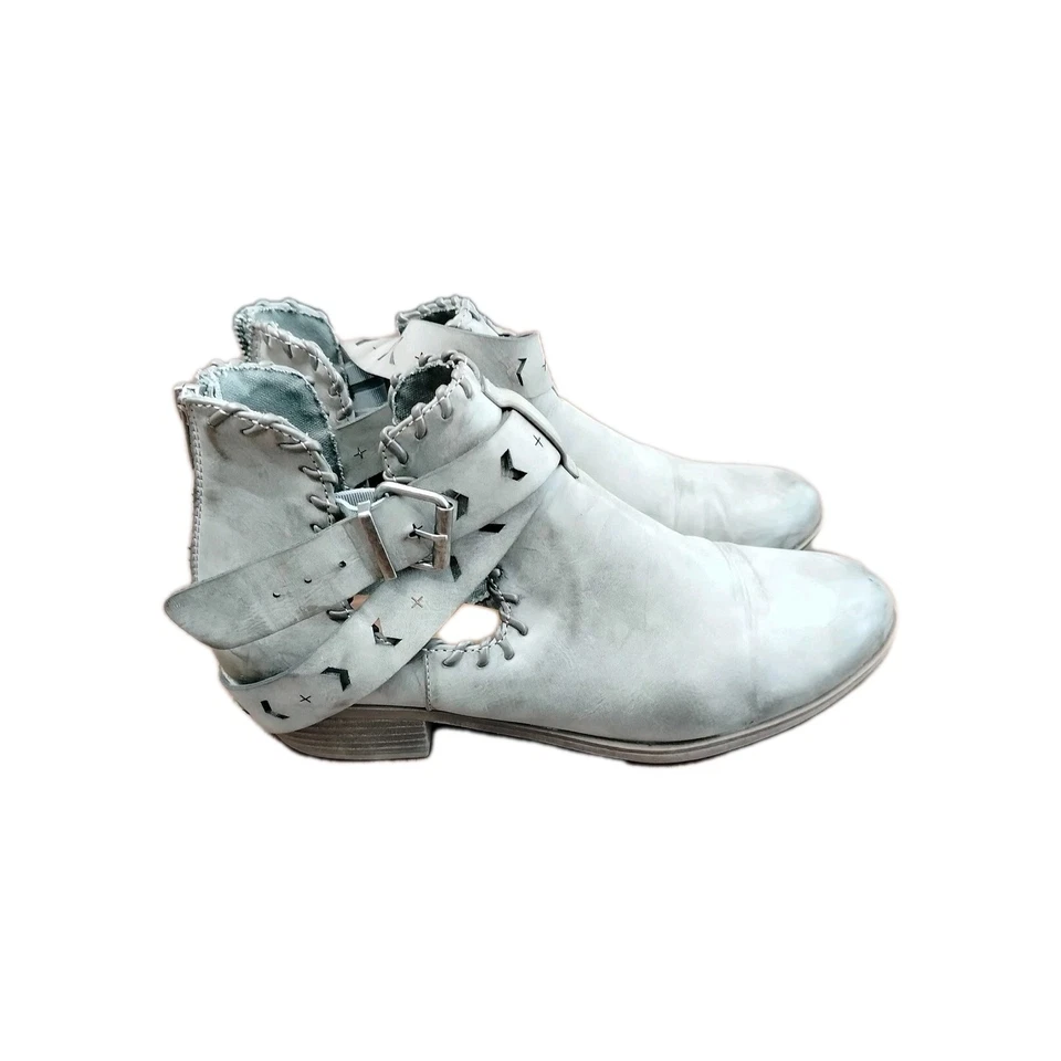 Rampage женщин ботильоны Ram Trinity круглый носок молнии кожи серебро размер 11 М - Изображение 3 из 4